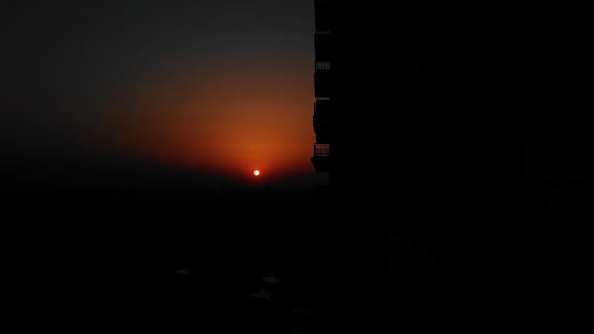 Vaishali metro station in Ghaziabad with an elevated platform and commercial buildings nearby